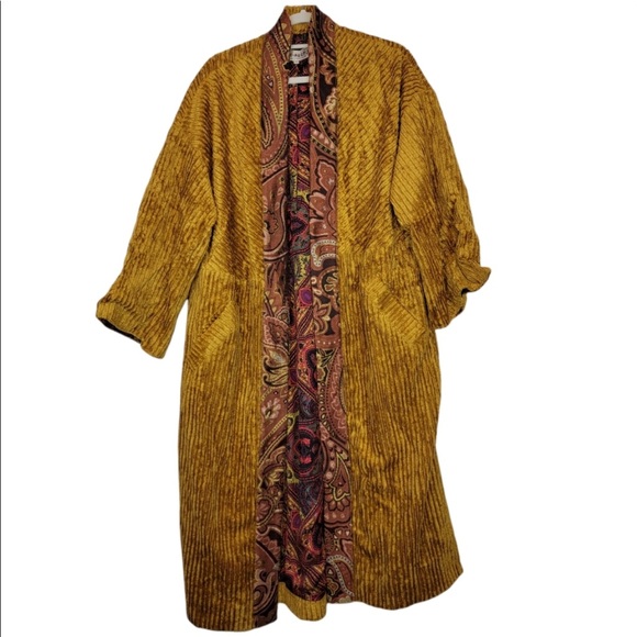 Free People Delphine Kimono Gold Coat XS/S - Picture 2 of 11